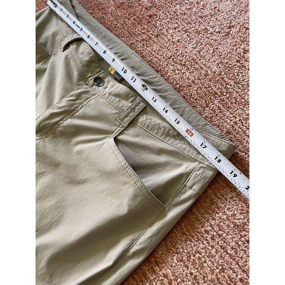 Eddie Bauer Pants Womens 16 Tan Outdoor Nylon Stretch Hiking Roll Up Hem Casual - Picture 3 of 9